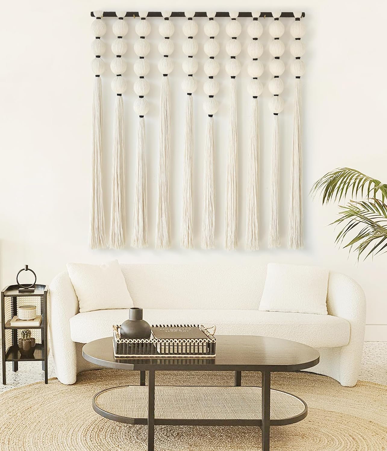 Large Macrame Wall Hanging Macrame Wall Decor Sphericity Cotton Textile Wall Hanging Boho Wall Decor Art Fiber Yarn Art Handmade 39" Wx39 L