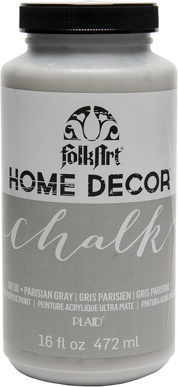 FolkArt Home Décor Chalk Acrylic Craft Paint, Parisian Gray, Ultra Matte Finish, 16 fl oz