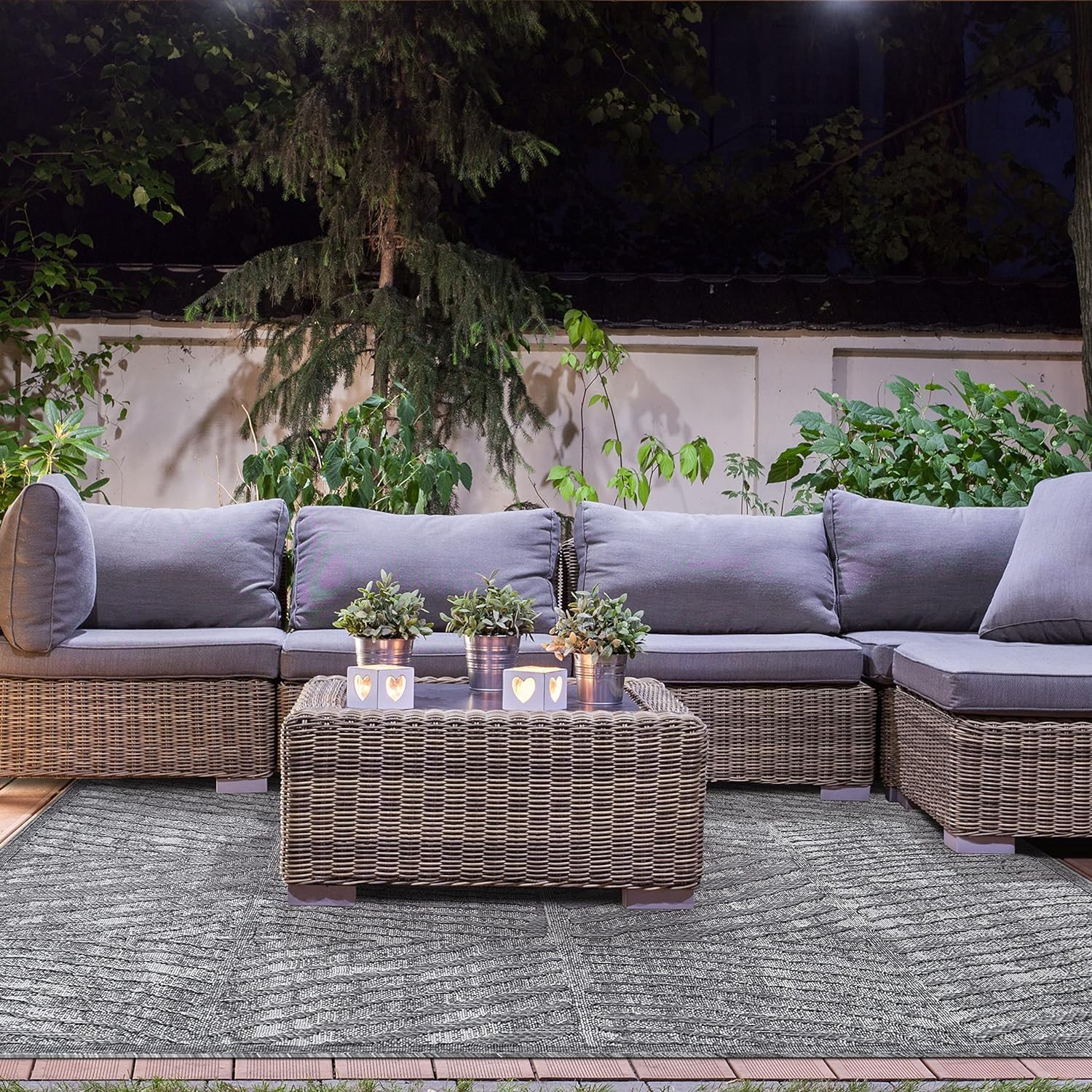 Superior Indoor Outdoor Area Rug, Perfect for Patio, Bedroom, Kitchen, Laundry Room, Entryway, Office, Playroom, Carpet Cover, Abstract Geometric Modern, Ellery Collection, 5' 2" x 7' 2", Grey