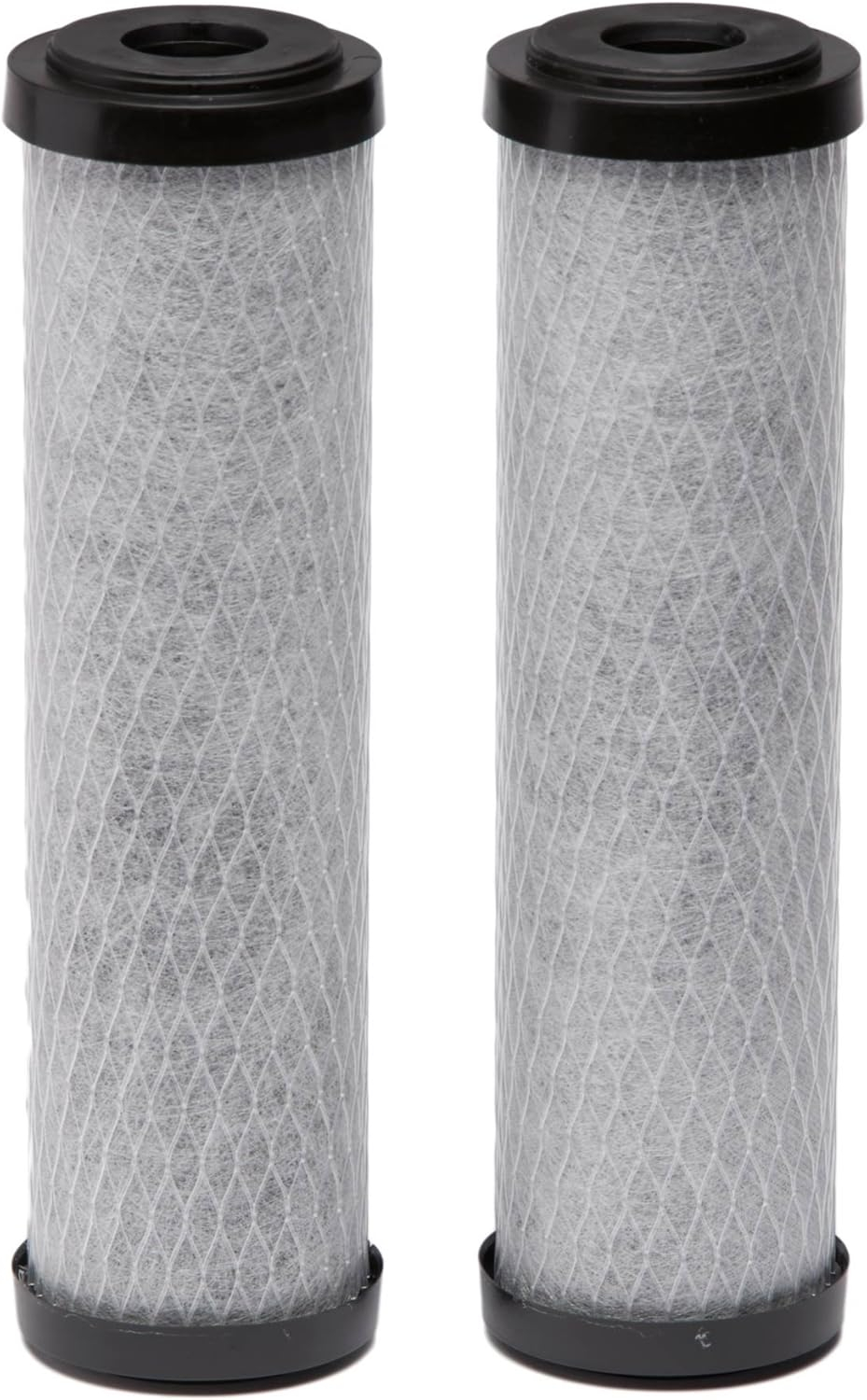 EcoPure EPW2C Carbon Whole Home Replacement Water Filter-Universal Fits Most Major Brand Systems (2 Pack), Light Gray/Black