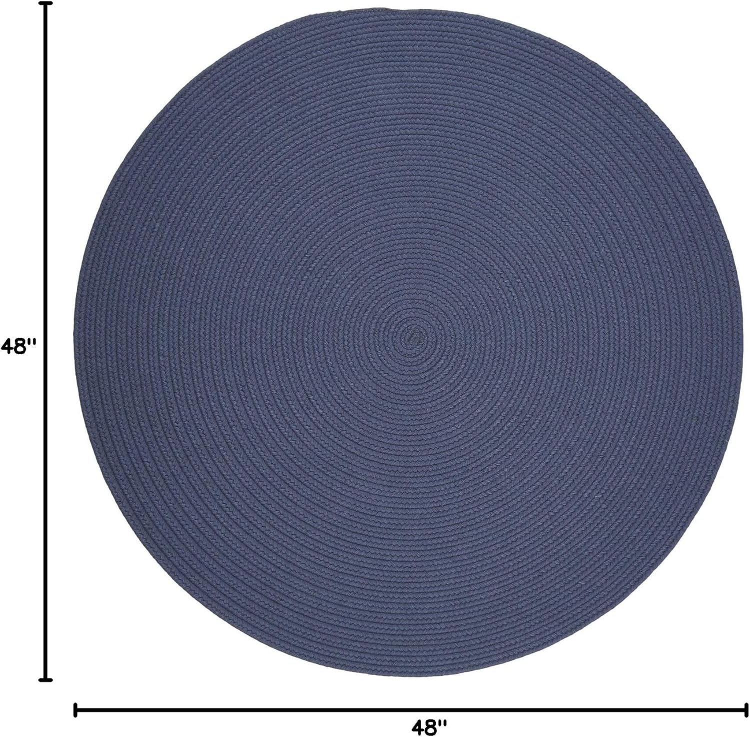Rhody Rug Solid Sailor Blue Wool 4' Round