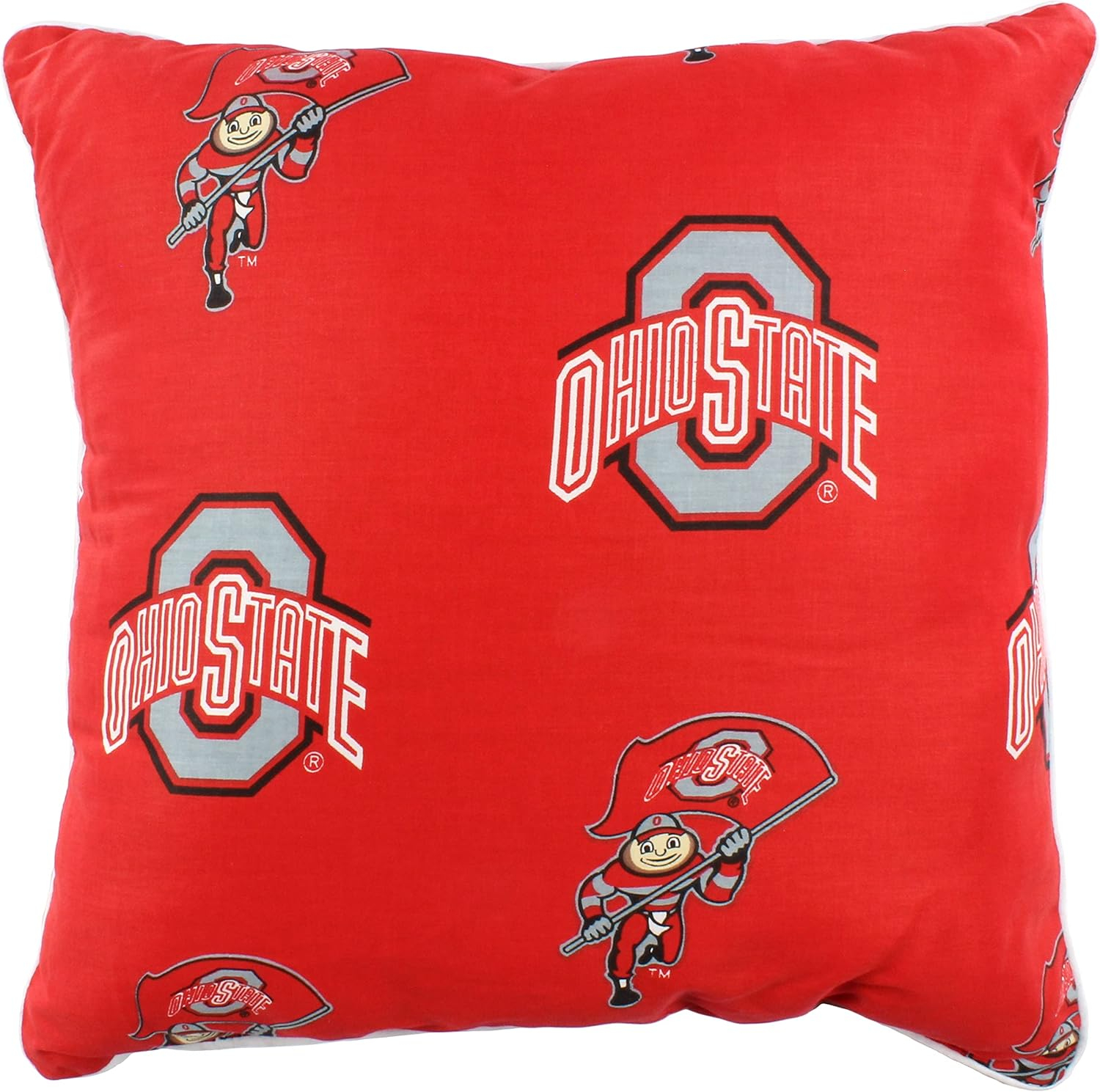College Covers Pair Decorative Pillow, 2 Count (Pack of 1), Ohio State Buckeyes