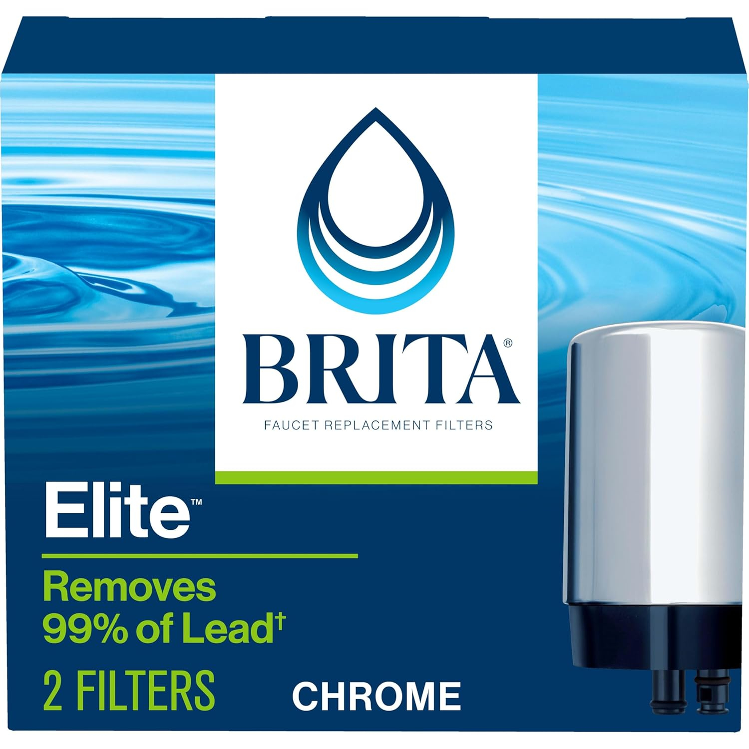Brita Complete Tap Water Faucet Replacement Filters, 2 Count - Chrome