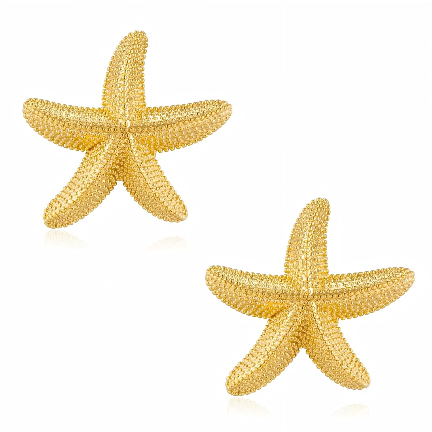 Punk Boho Starfish Earrings Starfish Statement Star Stud Earrings for Women Beach Ocean Summer Jewelry
