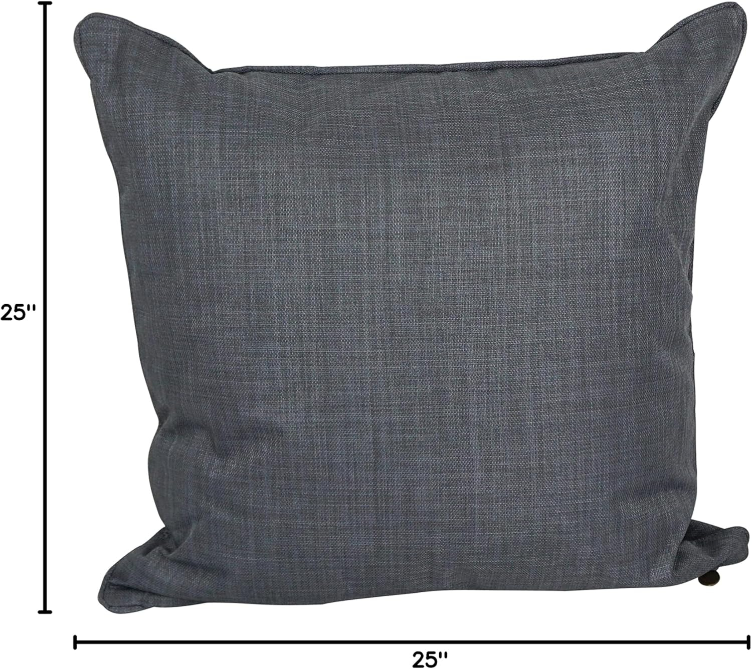 Cool Gray 25" Double-corded Polyester Square Floor Pillows, Set of 2