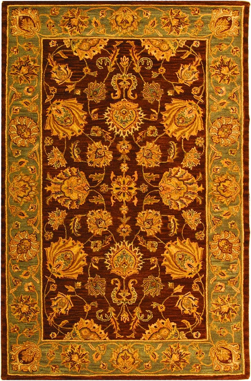 SAFAVIEH Heritage Collection 6' x 9' Blue / Beige HG343B Handmade Traditional Oriental Premium Wool Area Rug