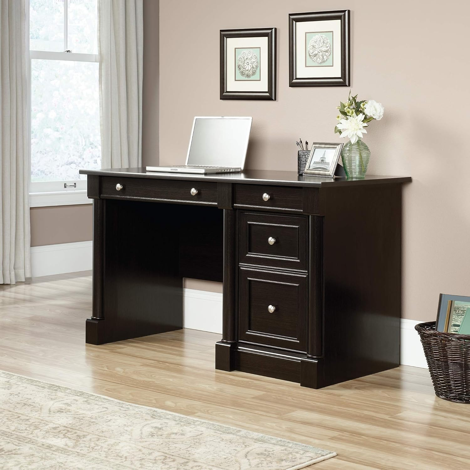 Sauder Palladia Engineered Wood Computer Desk in Wind Oak