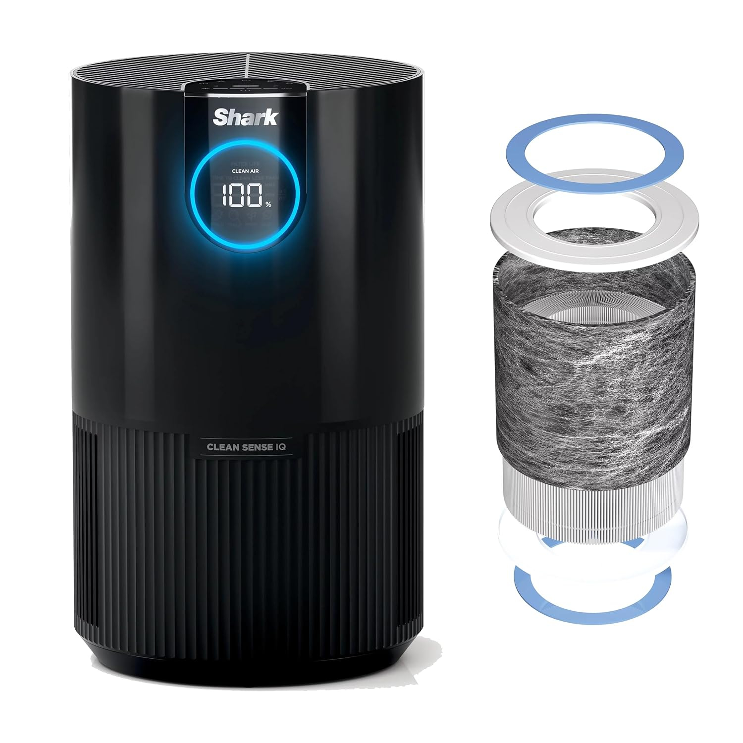 Shark Air Purifier with Nanoseal HEPA, Cleansense IQ, Odor Lock,n500 Sq. ft, Charcoal Grey, HP100