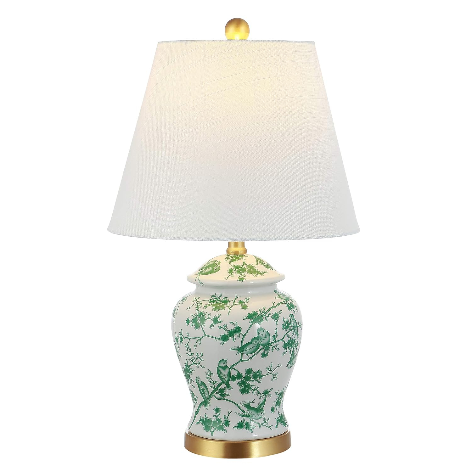 JONATHAN Y JYL3005B Penelope 22" Chinoiserie Classic LED Table Lamp Cottage Traditional Bedside Desk Nightstand for Bedroom Living Room Office College Bookcase LED Bulb Included, Green/White