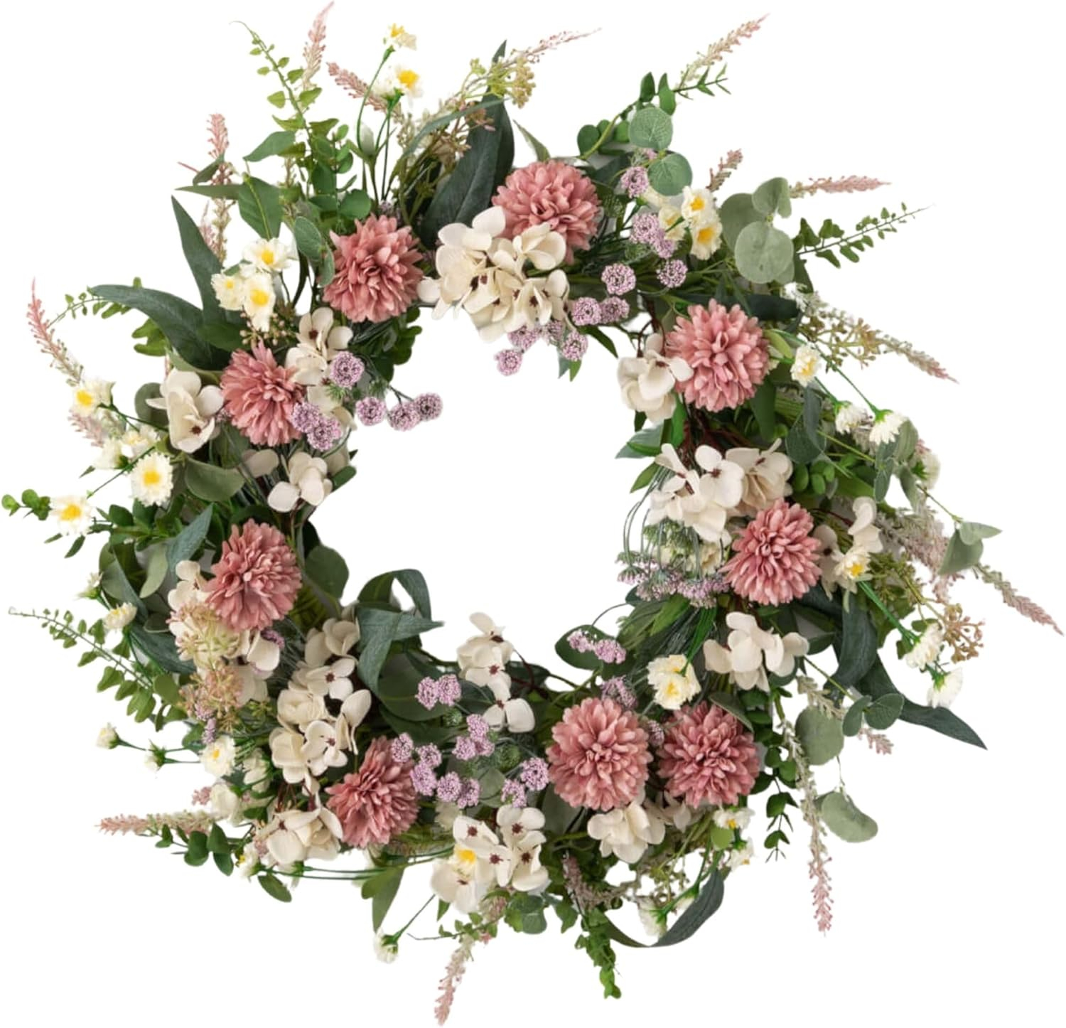Sullivans Artificial Mixed Flower Wreath 19"H Multicolored