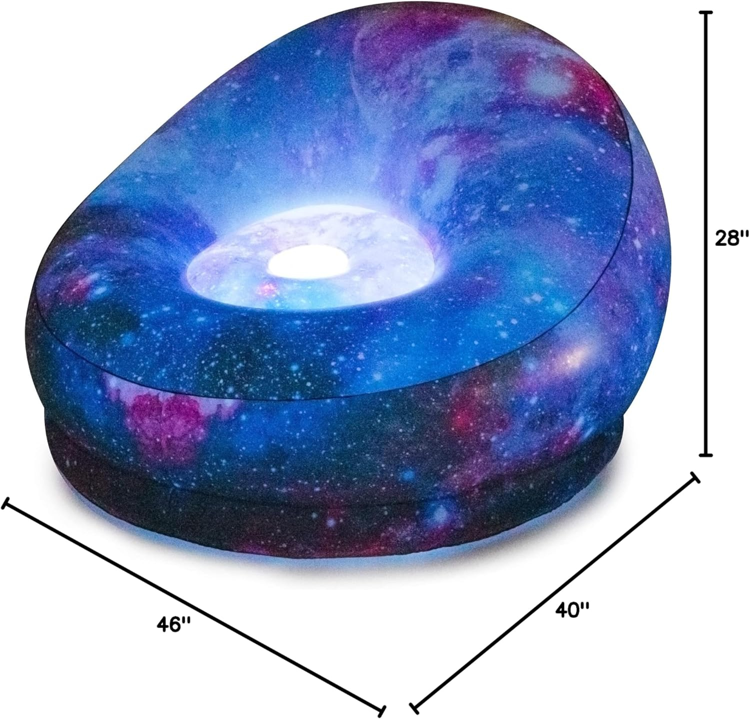 Air Candy Illuminated Inflatable LED Chair (Galaxy Chair Hubble Telescope LED Illuminated Game Chair)