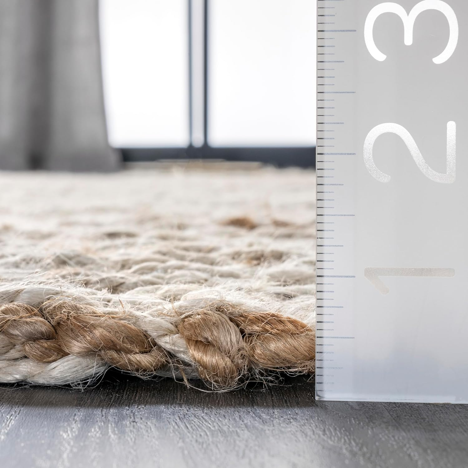 nuLOOM Vania Chevron Jute Area Rug, 2' 6" x 6', Off White