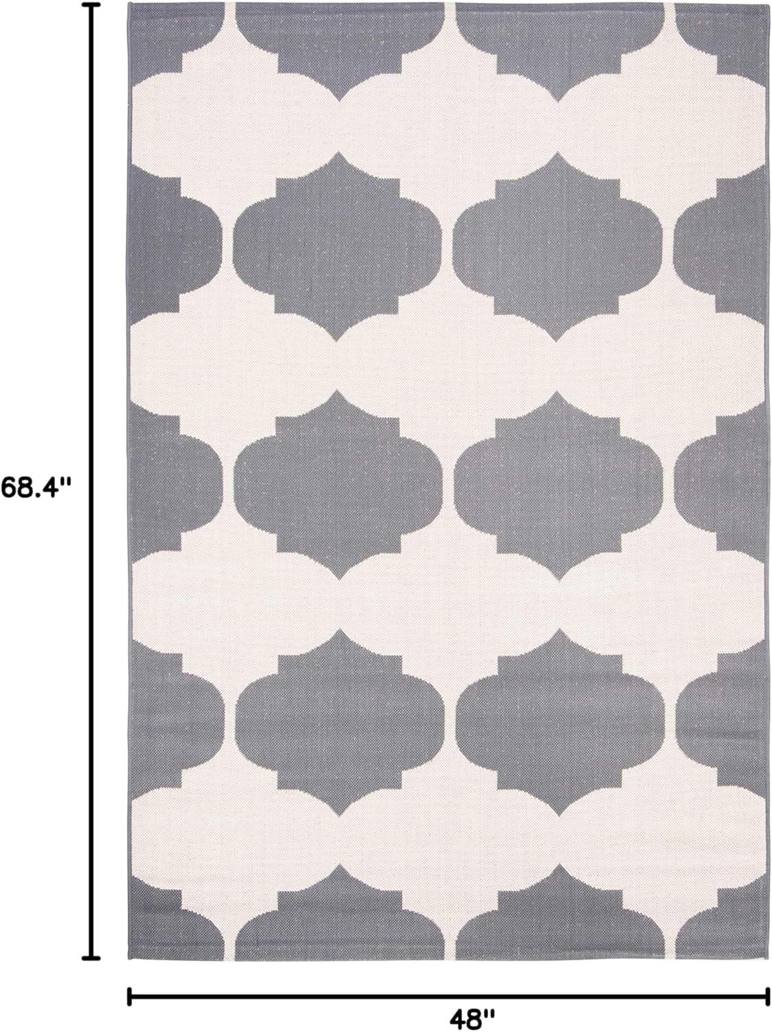 SAFAVIEH Courtyard Elwyn Geometric Trellis Indoor/Outdoor Area Rug, 4' x 5'7", Beige/Anthracite