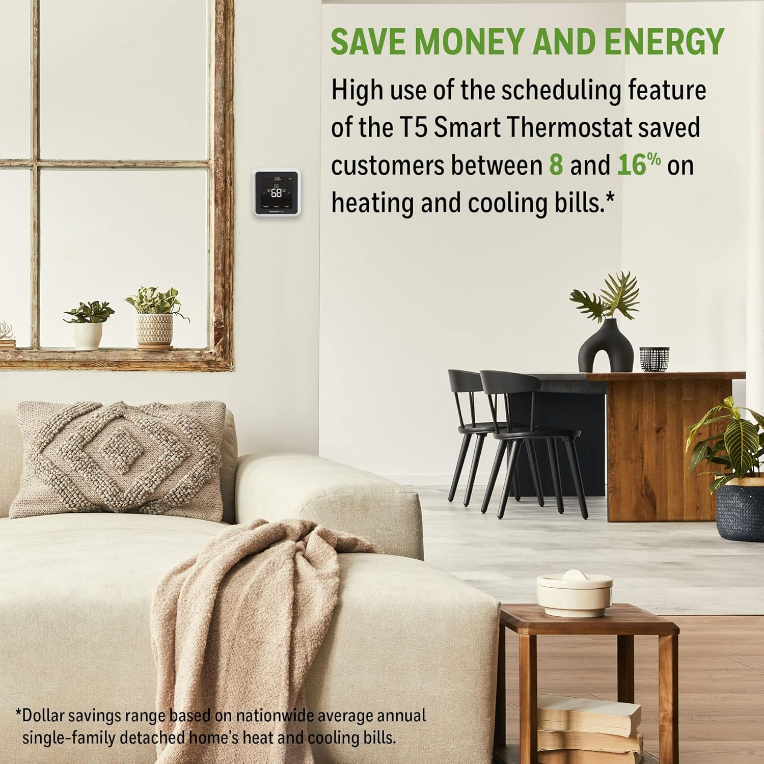 Honeywell Home T5 RTH8800WF Programmable Touchscreen Wi-Fi Smart Thermostat - White