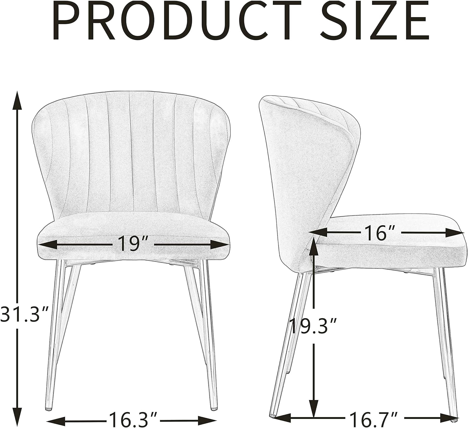 Velvet Dining Chairs Set of 2 Upholstered Side Chairs Accent Home Kitchen Tufted Metal Legs Living Room Orange