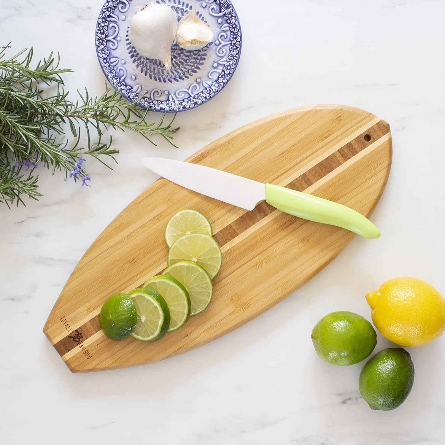 Totally Bamboo Lil' Surfer Surfboard Shaped Serving and Cutting Board