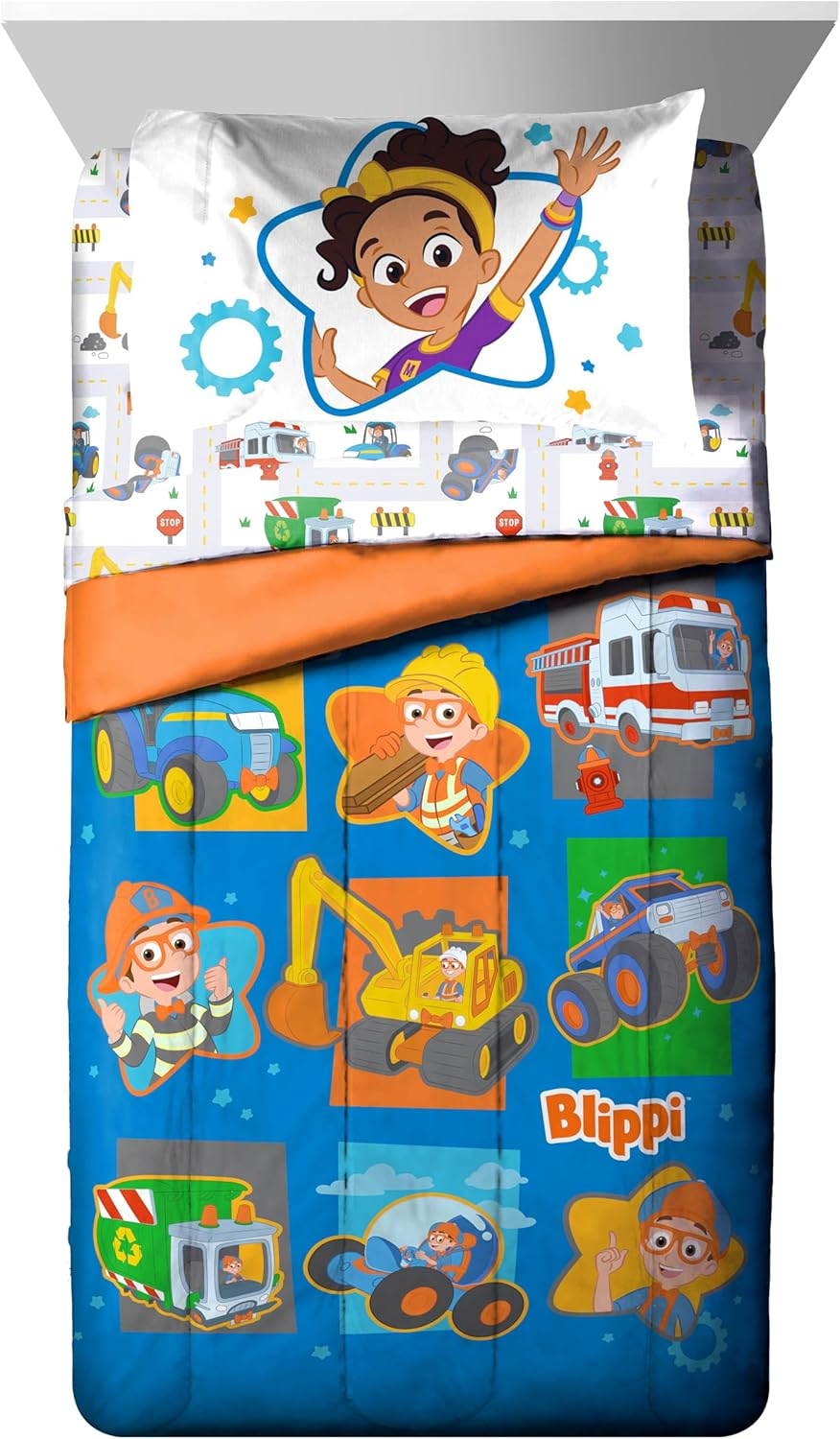 Jay Franco & Sons Blippi How Does This Work Bed Set with Sham Twin