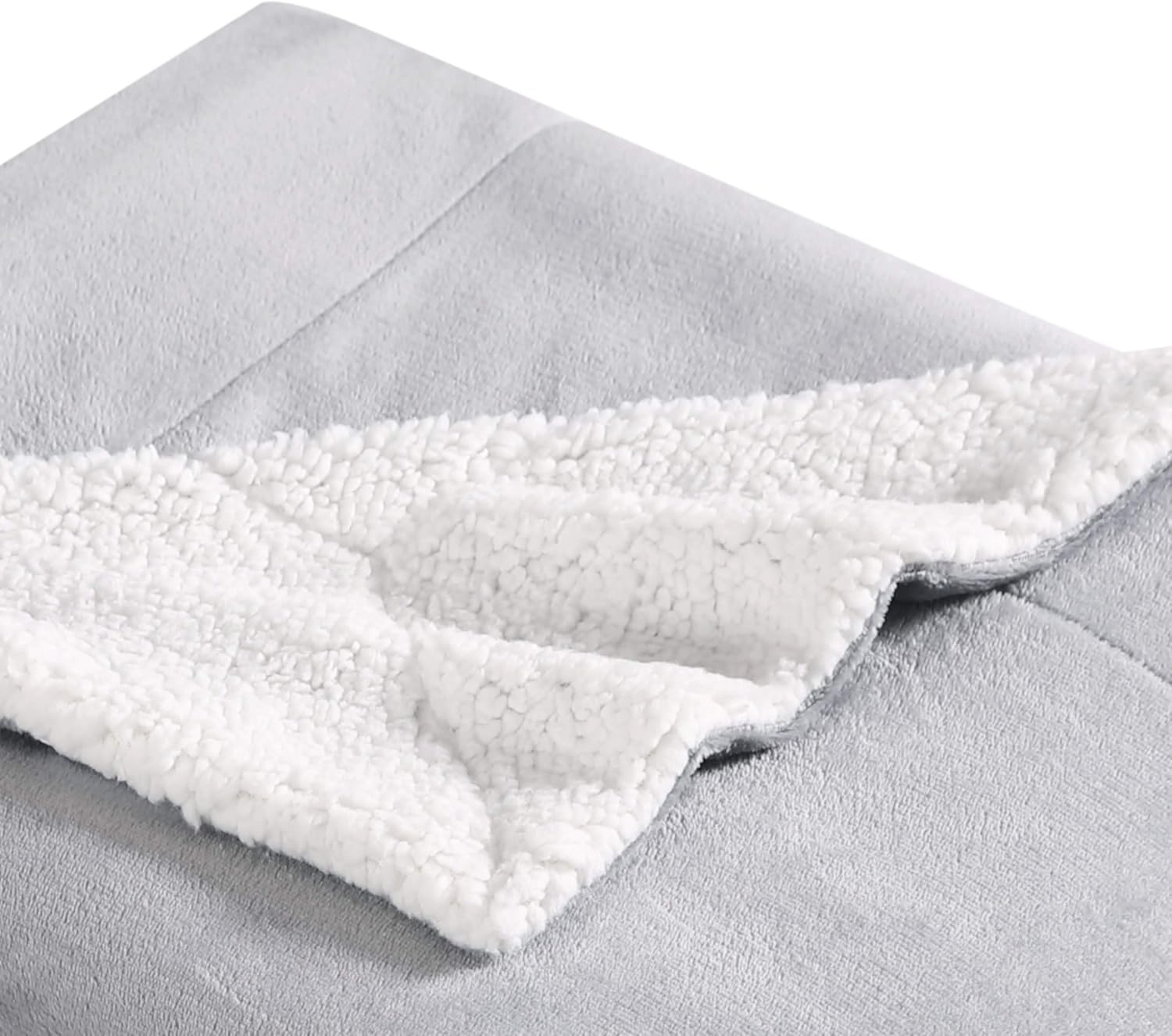 Twin Gray Fleece Sherpa Reversible Blanket