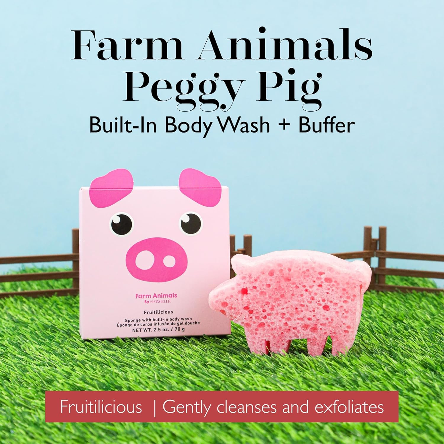 Peggy Pig Pink Body Wash Infused Sponge