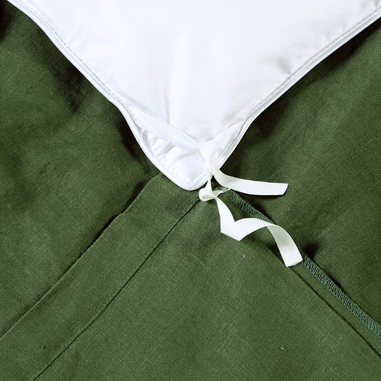 Forest Green Organic Linen Full/Queen Duvet Cover