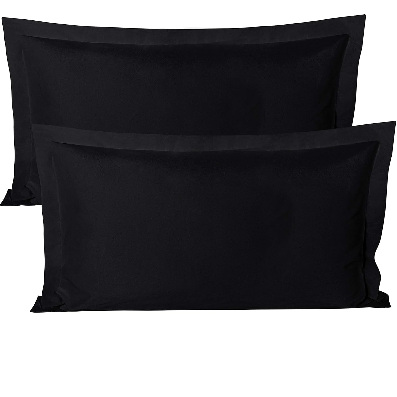 Nestl Pillow Sham Set of 2, Premium 1800 Series Double Brushed Bed Pillow Cases, Black, King 20" X 36"
