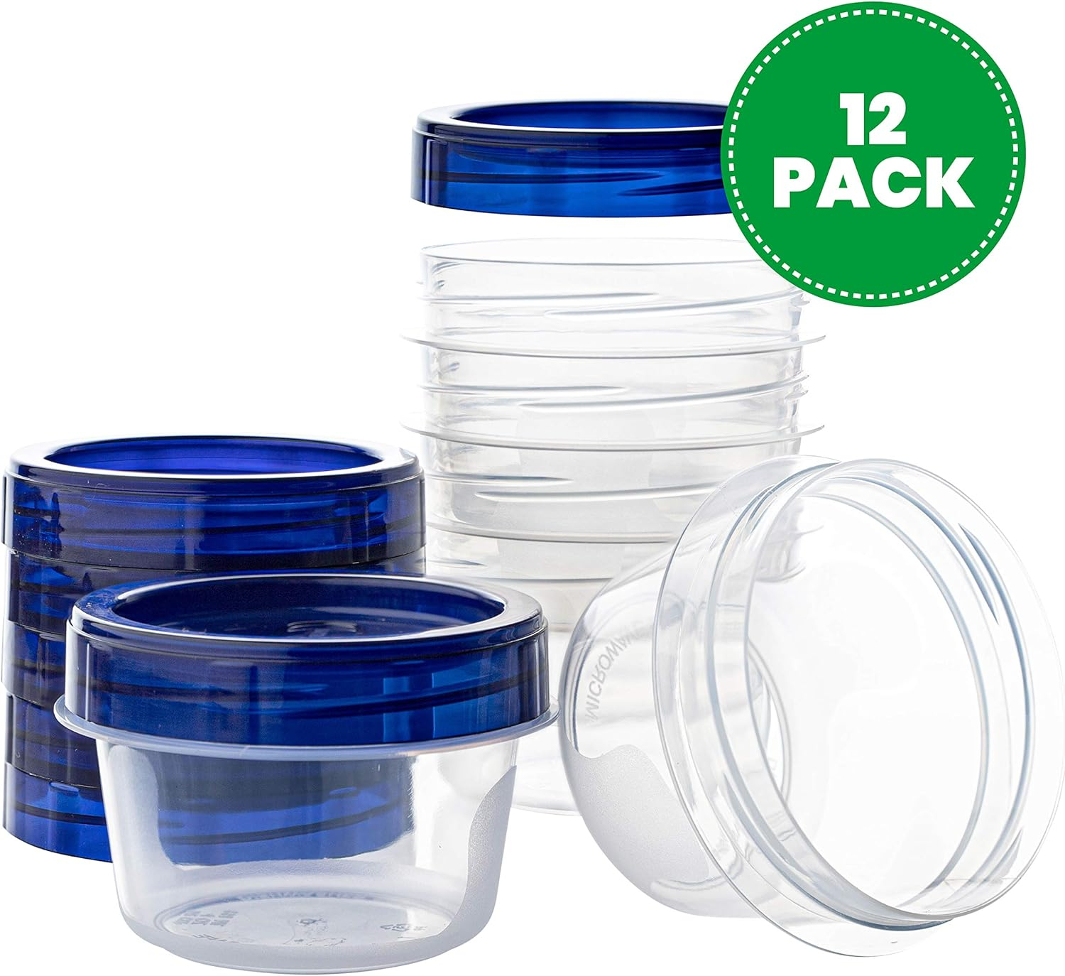 PLASTICPRO Clear Deli Containers with Lid Reusable Small Plastic Container Set, 12-Pack 4 Oz