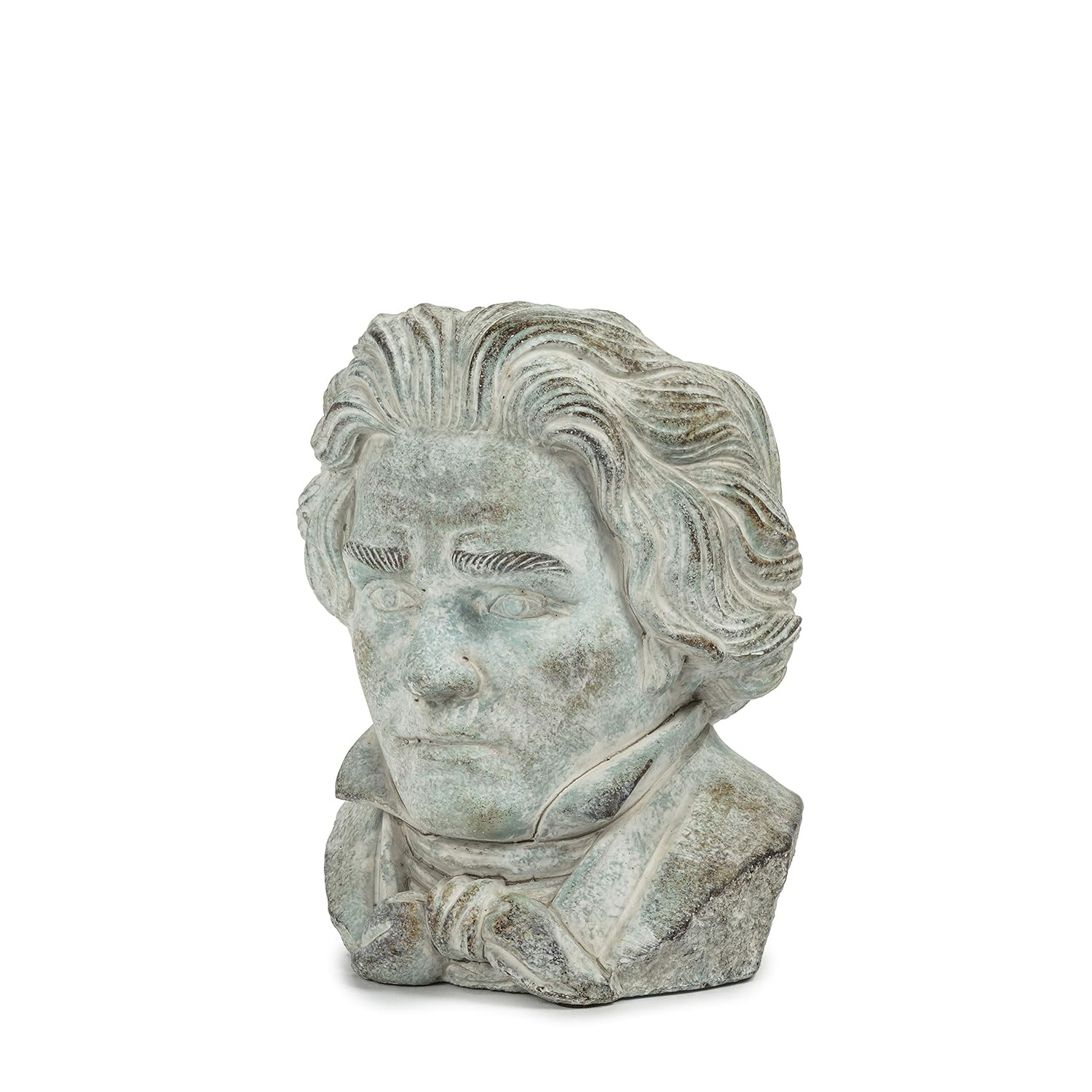 Small Gray Concrete Beethoven Head Planter