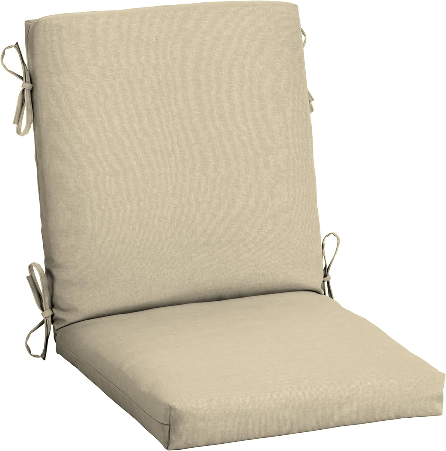 Tan Polyester Outdoor Midback Dining Chair Cushion