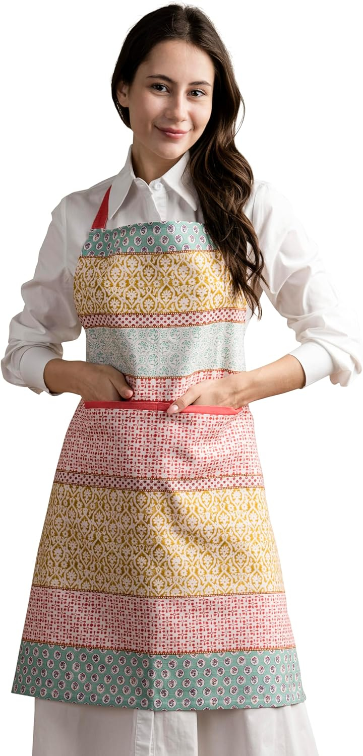 Maison d' Hermine 100% Cotton Apron for women with Pocket Kitchen Chef Apron for Men Cooking Gardening Server Waitress Maid