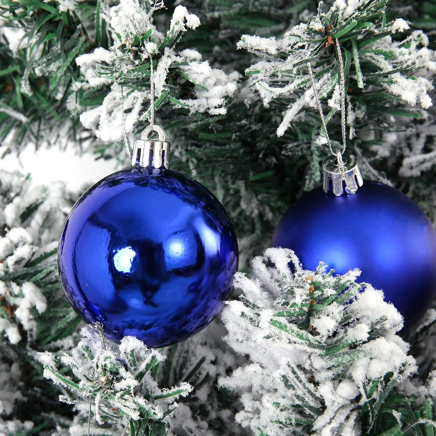 Emopeak 24Pcs Christmas Balls Ornaments for Xmas Christmas Tree - Mini Shatterproof Christmas Tree Decorations Hanging Ball for Holiday Wedding Party Decoration, Royal Blue