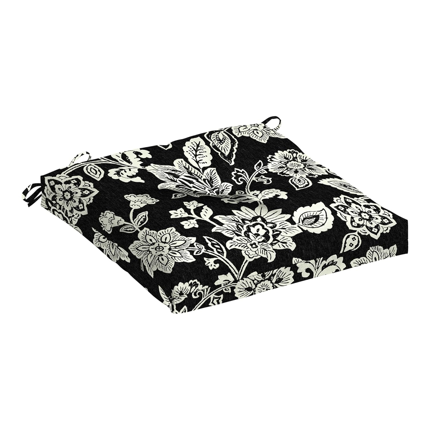 Arden Selections Plush Modern Tufted Adirondack Chair Cushion, 20 x 20, Rain-Proof, Fade Resistant, Tufted Seat Cushion for Adirondack, Rocking and Dining Chairs 20 x 20, Ashland Black Jacobean