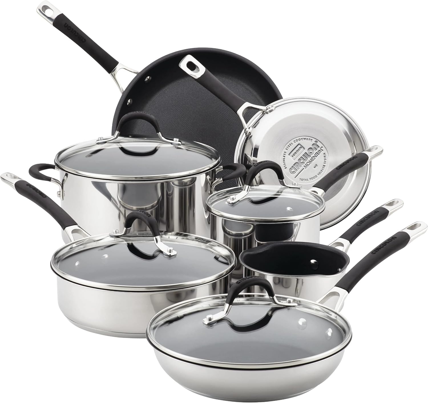 Circulon 11 Piece Momentum Stainless Steel Nonstick Pots and Pans
