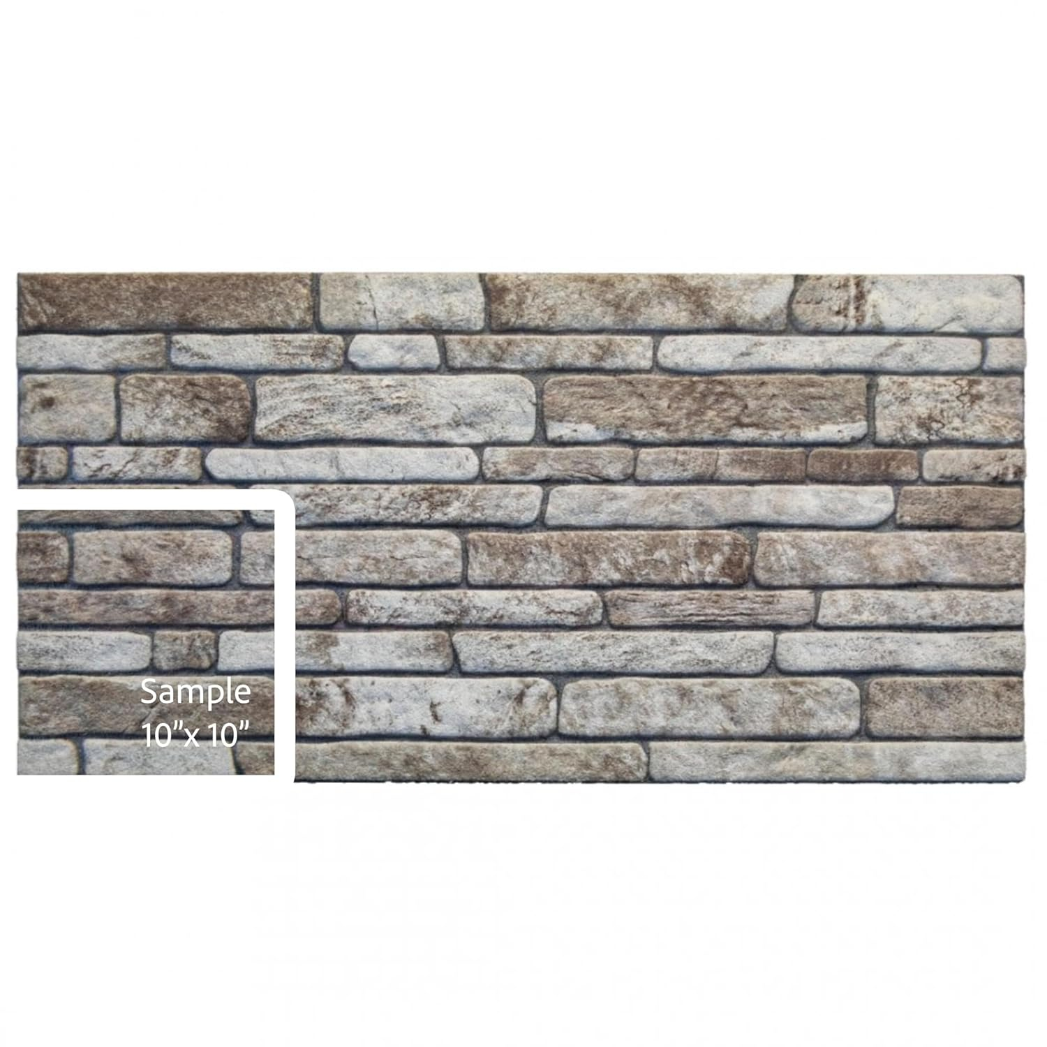 Dundee Deco 3D Wall Panels Brick Effect - Cladding Light Brown Grey Stone Look Wall Paneling, Styrofoam, SAMPLE, Size 10 x 10 in.