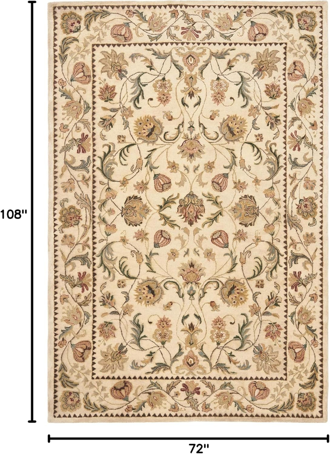 Ivory Elegance Hand-Tufted Wool Cotton Blend 6' x 9' Rug