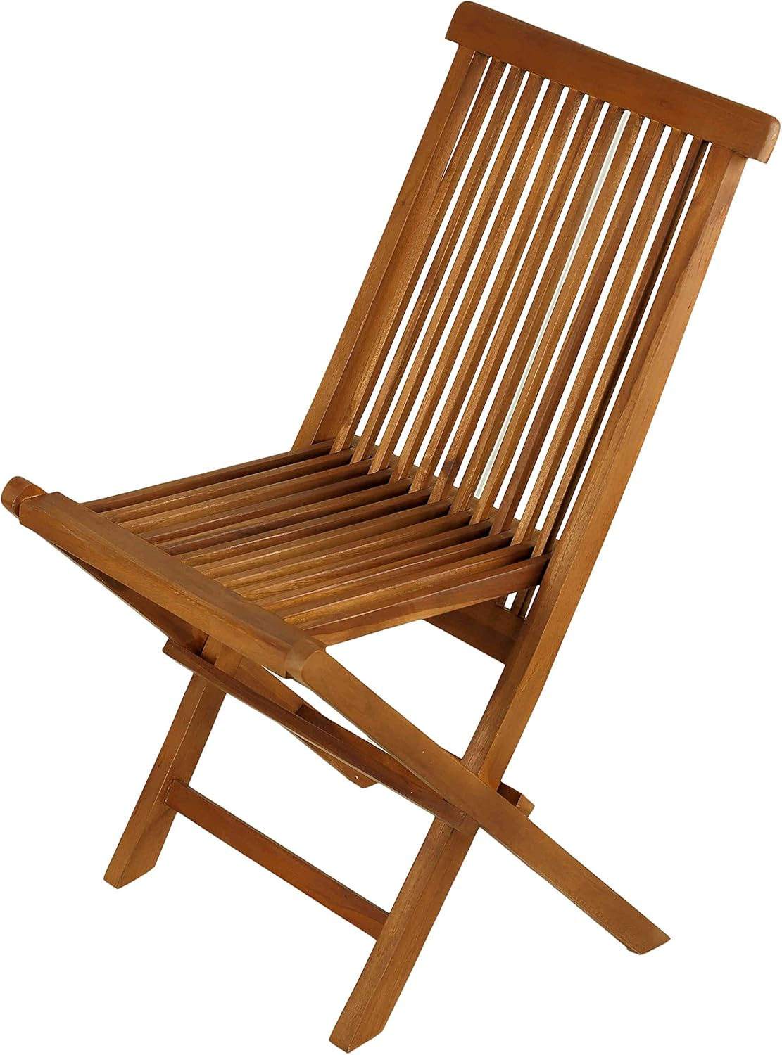 Coral Coast Outdoor Folding Chairs, Golden Teak Wood (Set of 2)