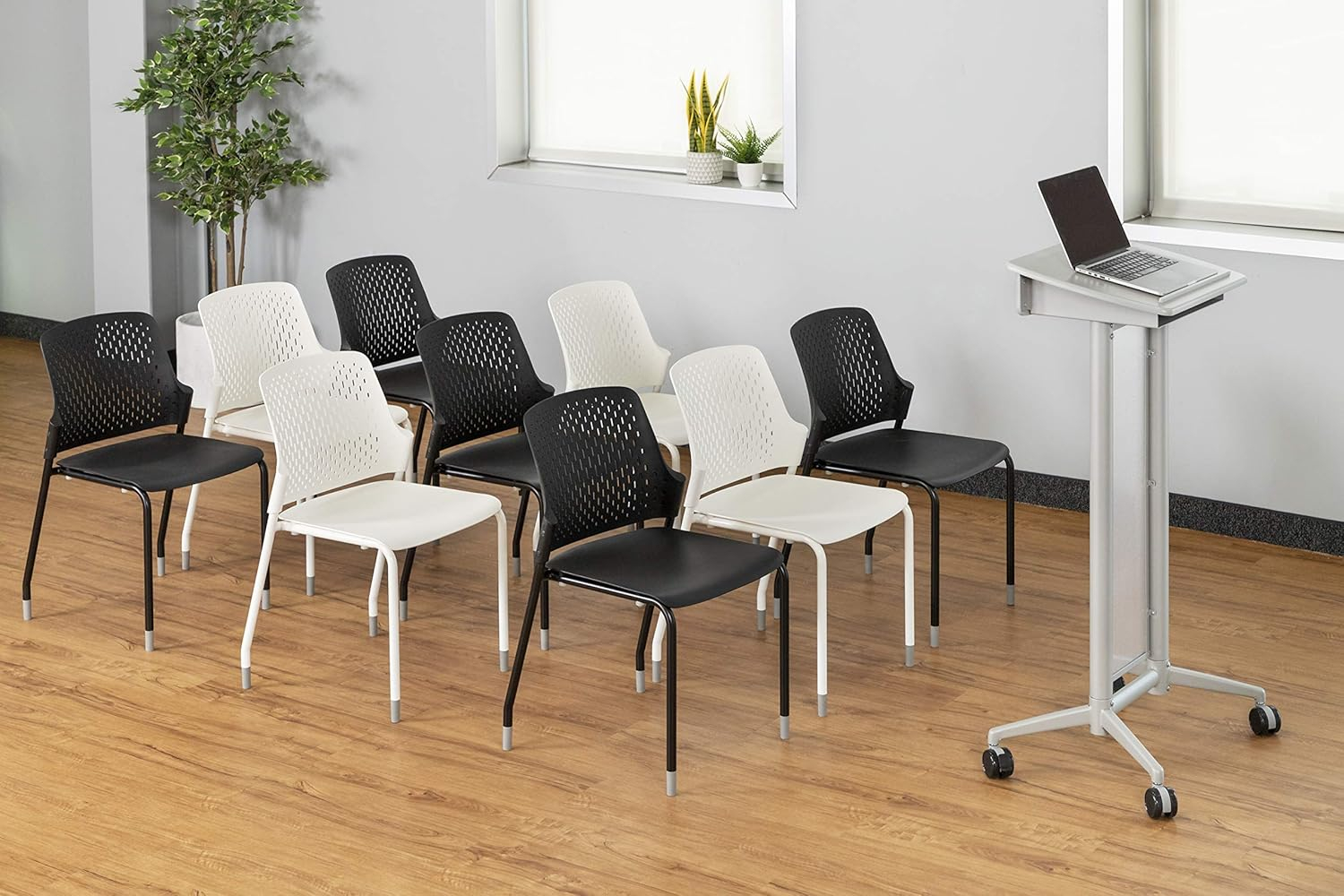 Next Stack Chairs(4) in White - 19.75"L x 19.75"W x 33"H