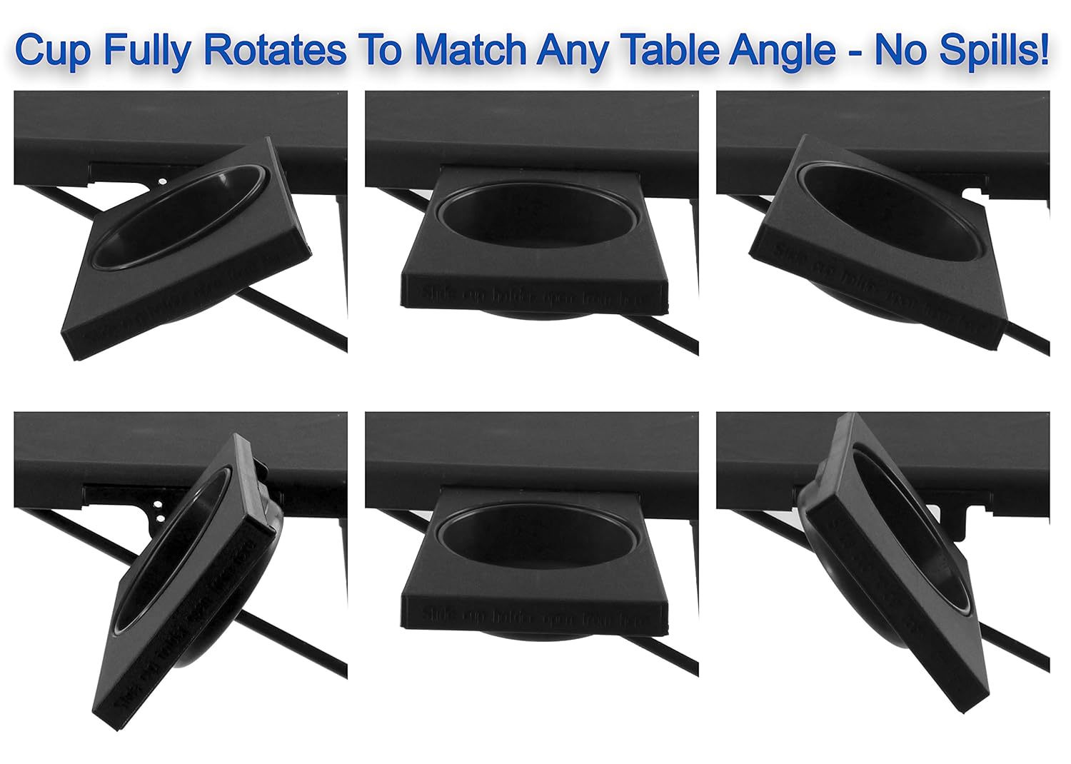 Veryke Portable Standing Adjustable Laptop Desk with Cup Holder, Tray Side Table for Home Office (Black)