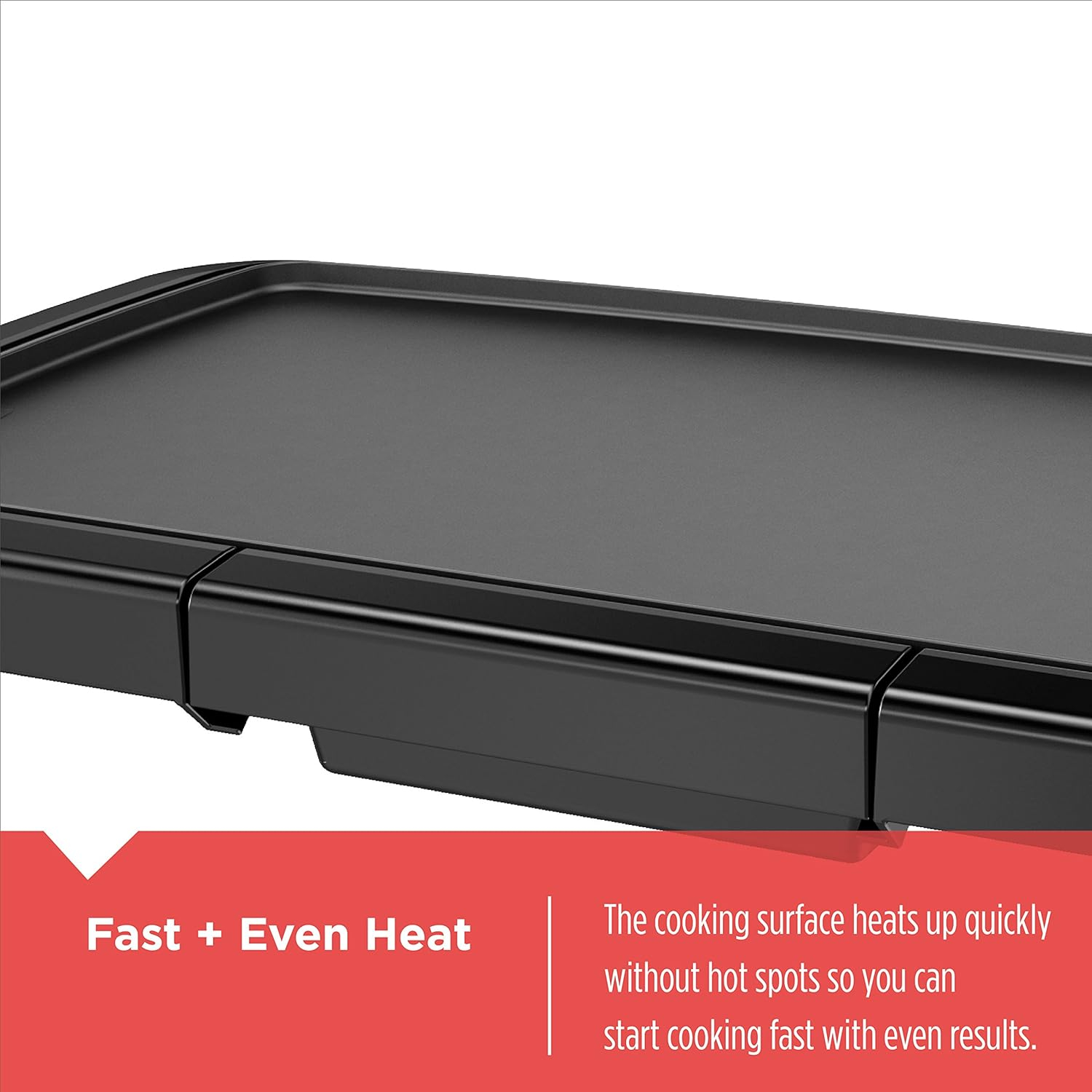 BLACK+DECKER Non-Stick Temperature Controlled 8 Serving Black Griddle