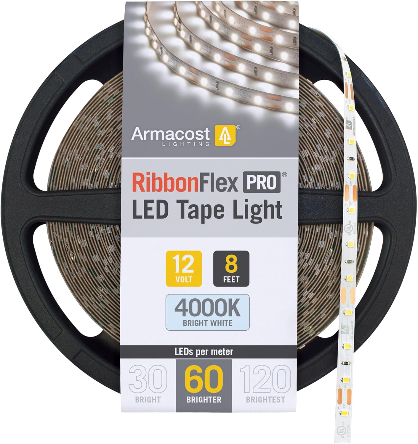 Armacost Lighting 152210 RibbonFlex Pro Series 60 LED Lights, 8.2 ft, 4000K,