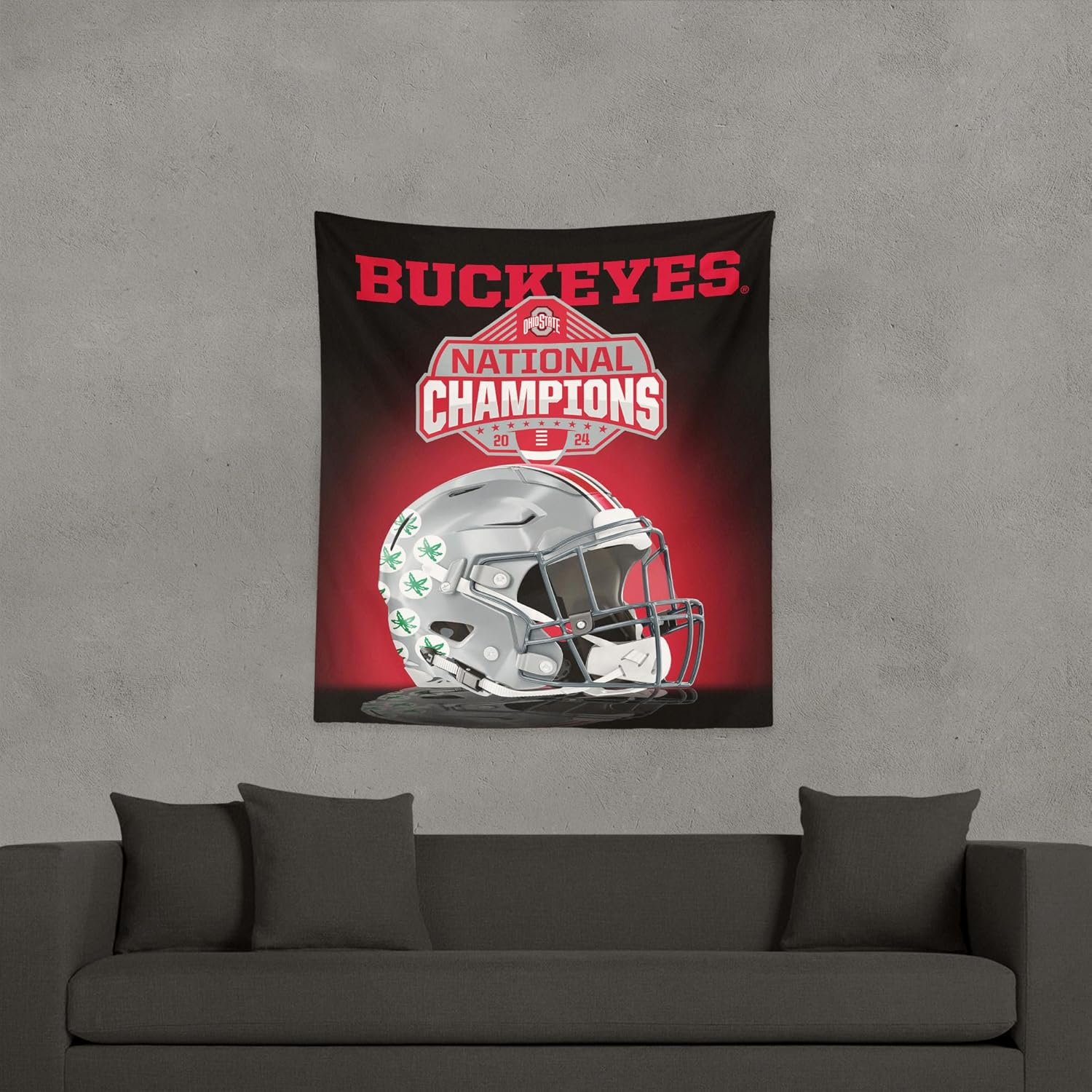 Northwest Ohio State Buckeyes NCAA 2024 FBC Champions Spotlight Wall Hanging 34X40 Inches