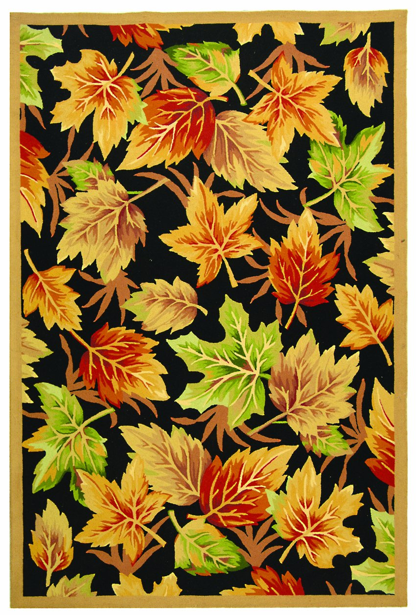 SAFAVIEH Chelsea Enric Floral Wool Area Rug, Black, 6' x 9'