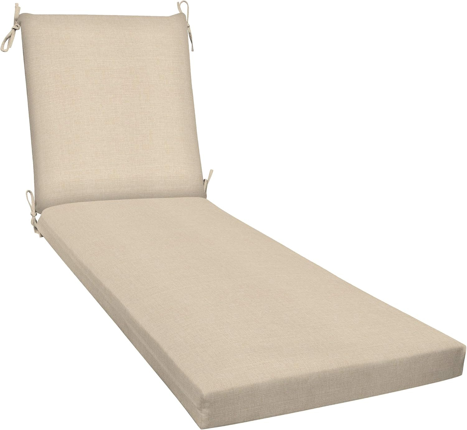 Textured Solid Almond Chaise Lounge Cushion