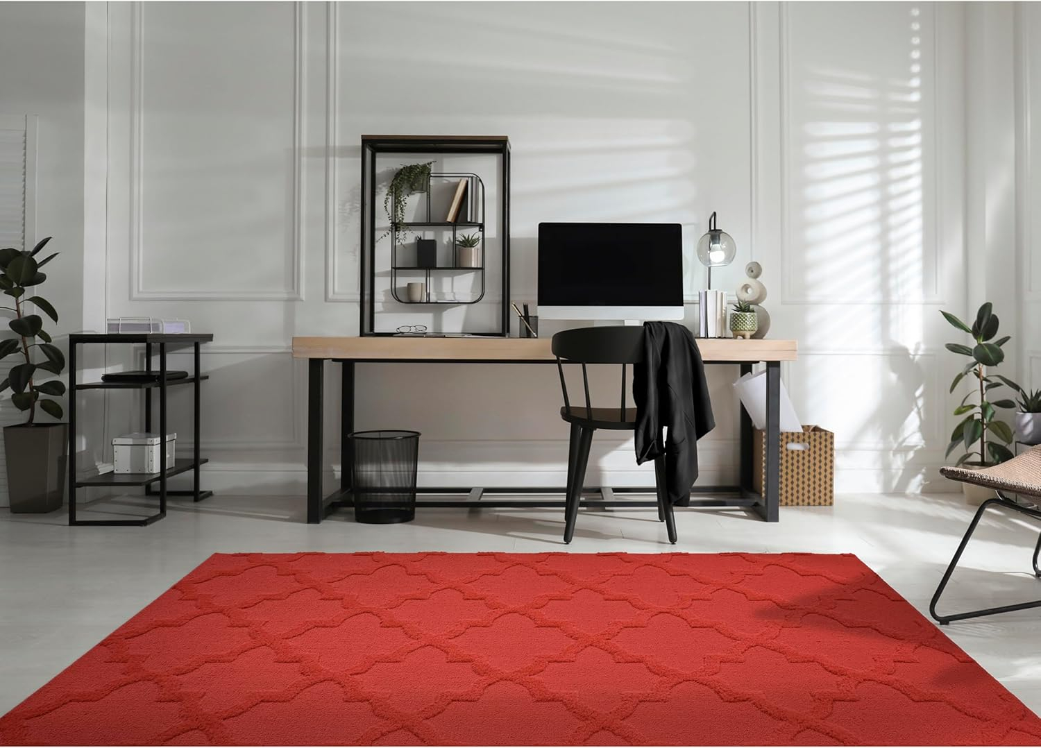 Garland Rug Quatro Polypropylene Chili Red Indoor Area Rug, 7'6" x 9'6"