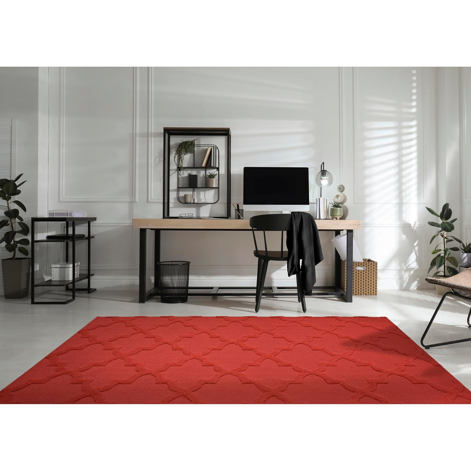 Garland Rug Quatro Polypropylene Chili Red Indoor Area Rug, 7'6" x 9'6"