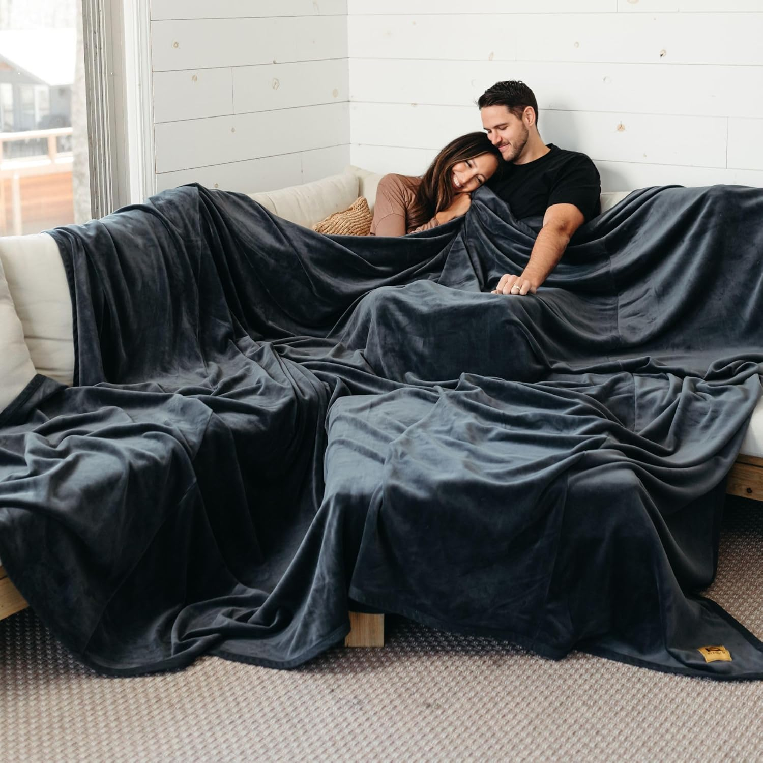 Big Blanket Co Original Stretch Smoke Grey | Extra Large 100 Square Feet | Soft, Giant That Fits The Whole Family | The Biggest, Best of 2025