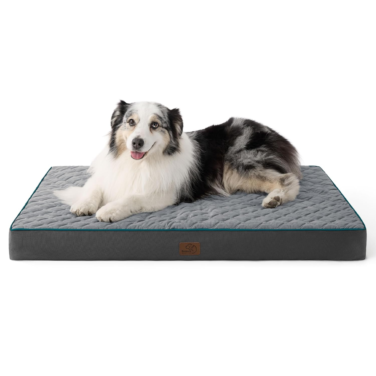 Bedsure Orthopedic Dog Bed for Extra Large Dogs and Crate - Thick Memory Foam Pet Mattress with Removable Washable Cover and Egg Crate Foam, Suitable for Pet Up to 100 lbs, XL 41x29x4 Inches, Grey