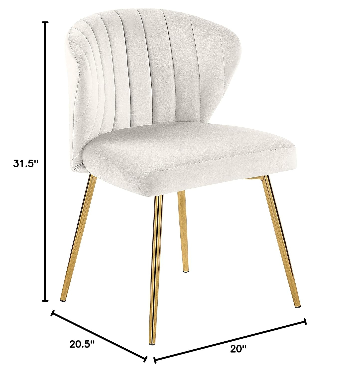 Meridian Furniture Finley Cream Velvet Dining Chair (Set of 2)