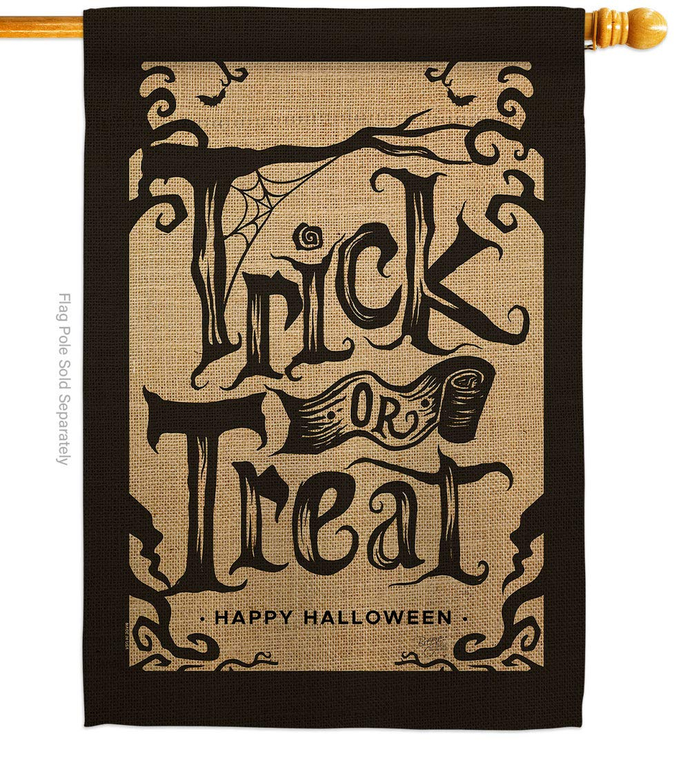 Breeze Decor H112100-BO Halloween Trick House Flag Fall 28 x 40 in. Double-Sided Decorative Vertical Flags for Decoration Banner Garden Yard Gift