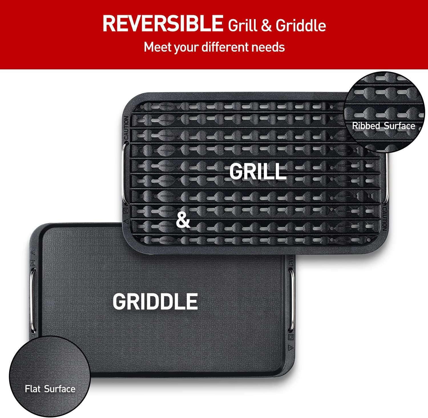 Techwood 1500W Gray Electric Indoor Smokeless Grill with Temperature Control