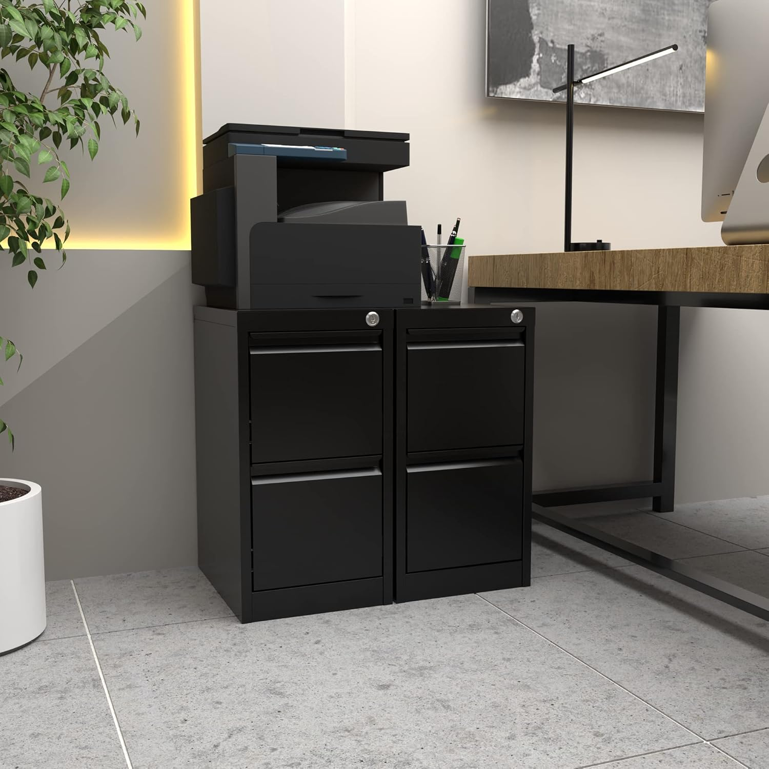 2 Drawer File Cabinet With Lock